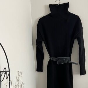 Pinkyotto Elegant Black Turtleneck Dress